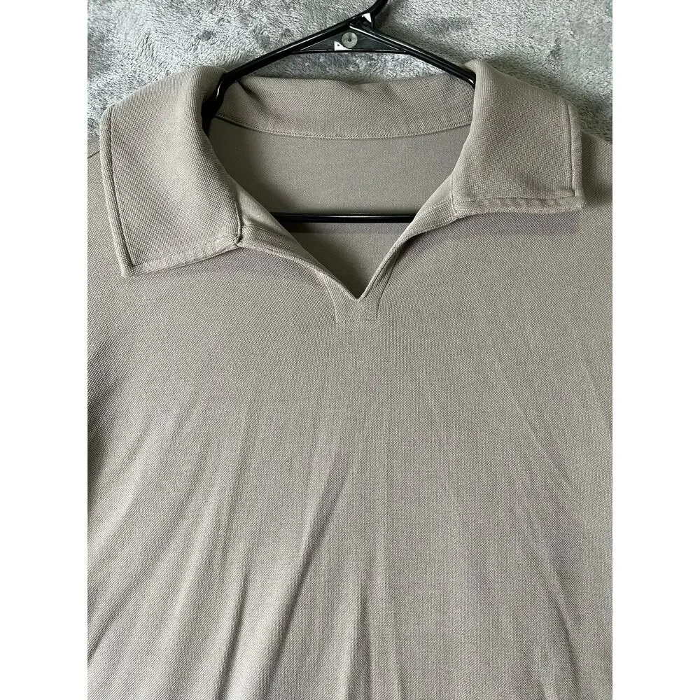 Lululemon Softstreme Pique Oversized Long-Sleeve Polo Shirt Warm Ash Grey Small